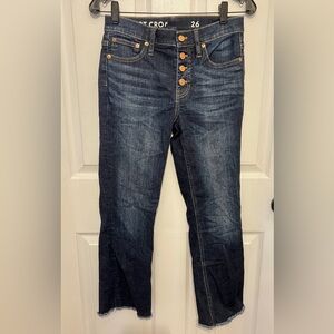J. CREW Women’s Dark Wash 9” Demi Boot Crop Jeans Size 26